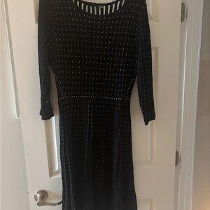 Nina Leonard Black Long Sleeve Dress